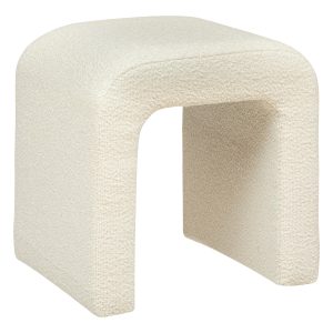 Pouf en bouclette blanc
