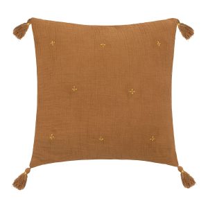 Coussin en tissus ocre 40×40