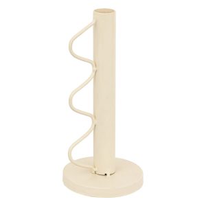 Bougeoir en métal beige H20