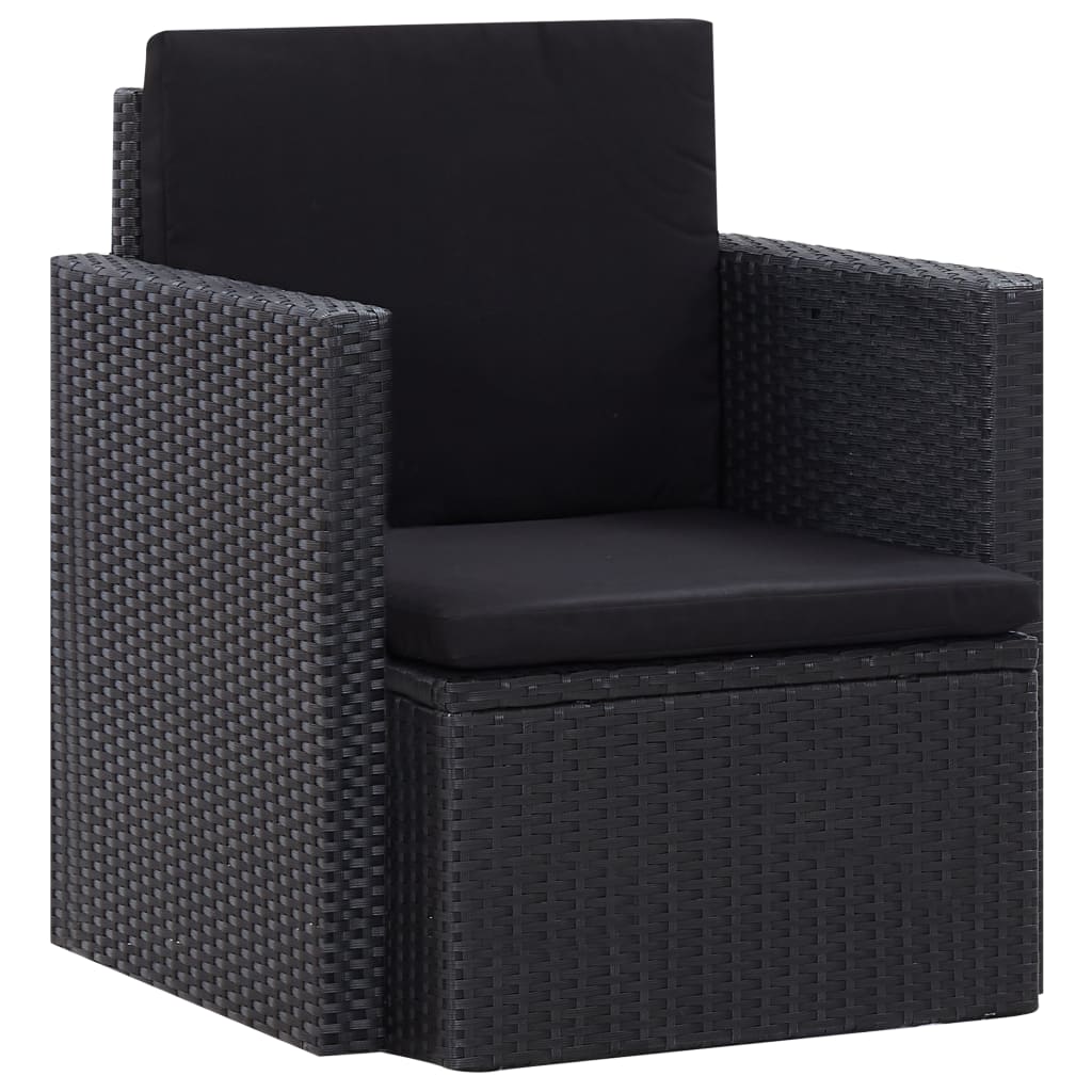 Fauteuil de jardin en Résine tressée noir (MARKETPLACE) – Image 2