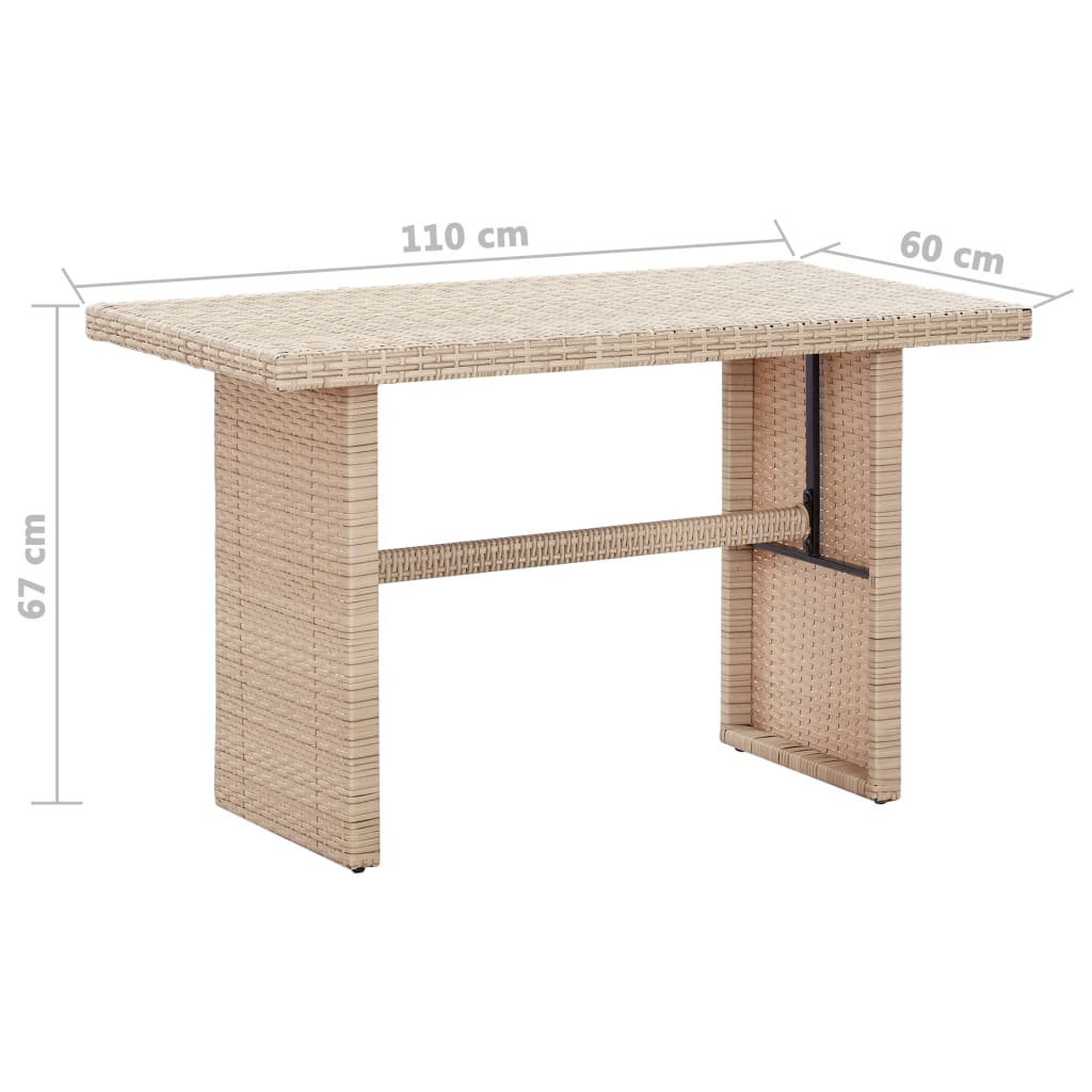 Table de jardin en Résine tressée L110 (MARKETPLACE) – Image 4