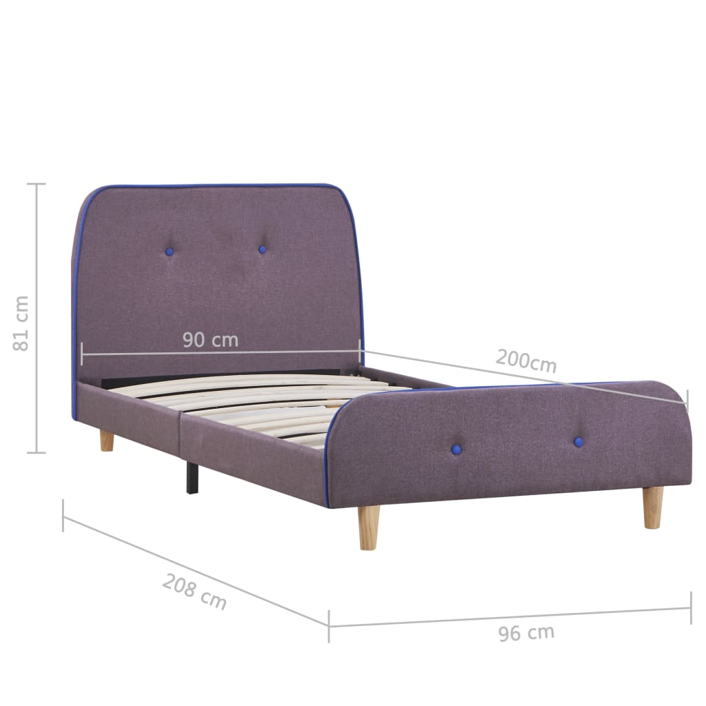 Lit en tissus taupe 90 x 190-200 (MARKETPLACE) – Image 4