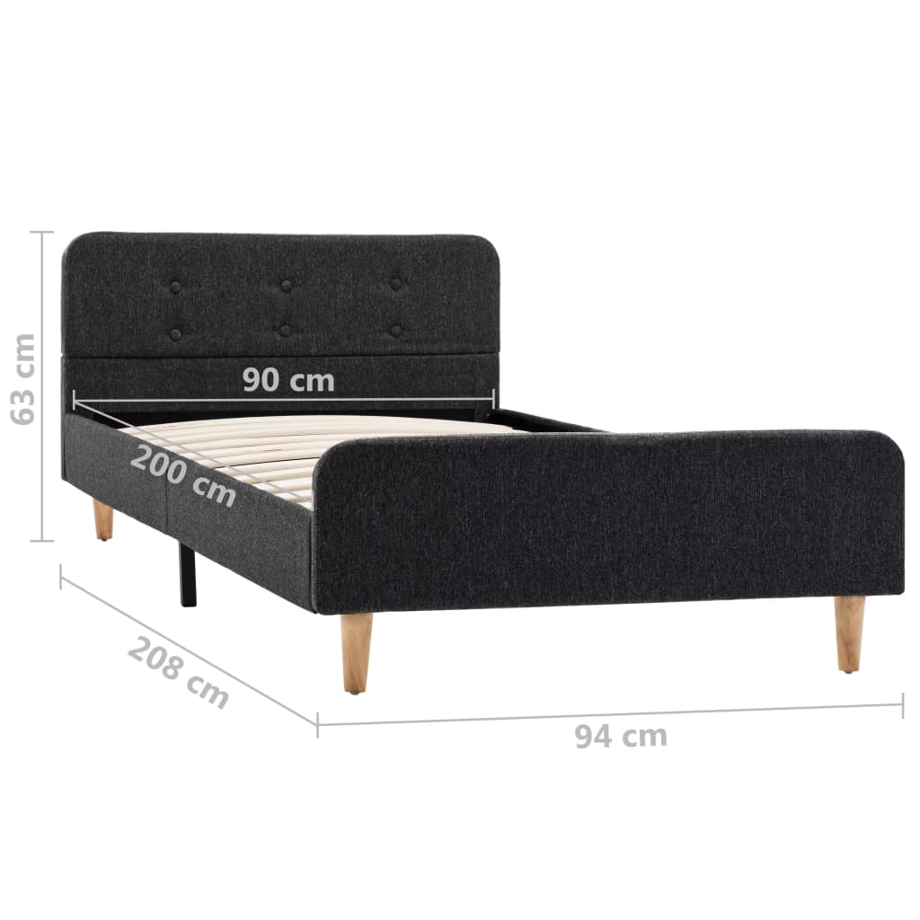 Lit en tissus gris 90×200 (MARKETPLACE) – Image 4