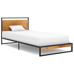 Lit Noir Métal 90×200 cm (Sommier inclus) (MARKETPLACE)