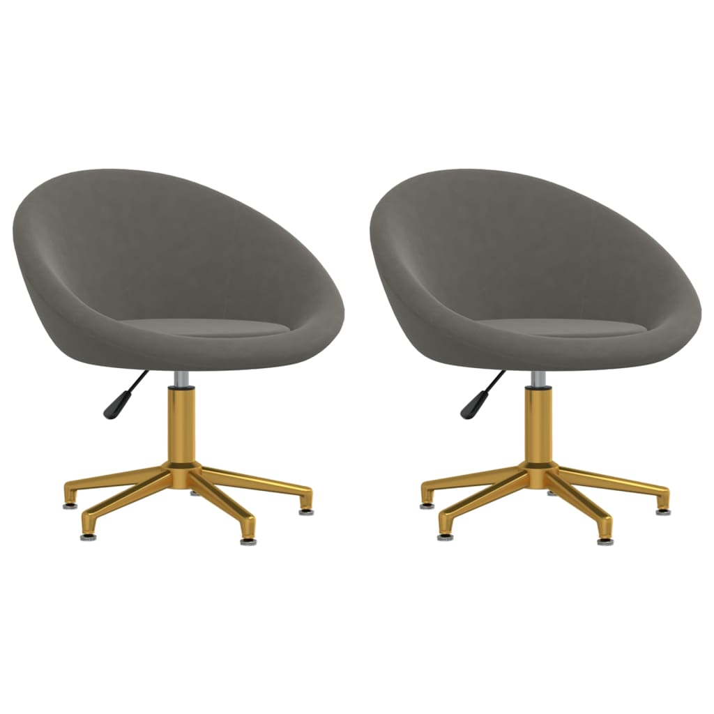 Lot de 2 fauteuils pivotants en velours gris (MARKETPLACE)