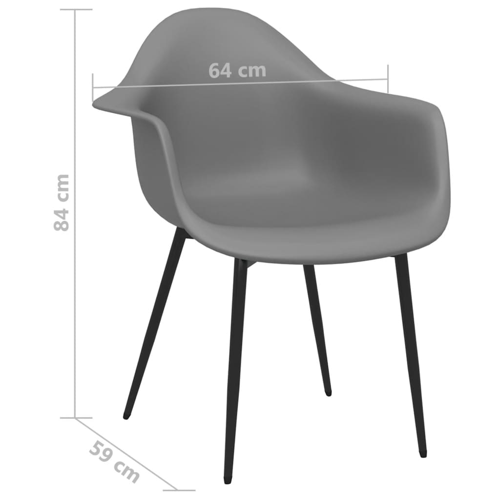 Lot de 4 chaises grises pied en métal noir (MARKETPLACE) – Image 4