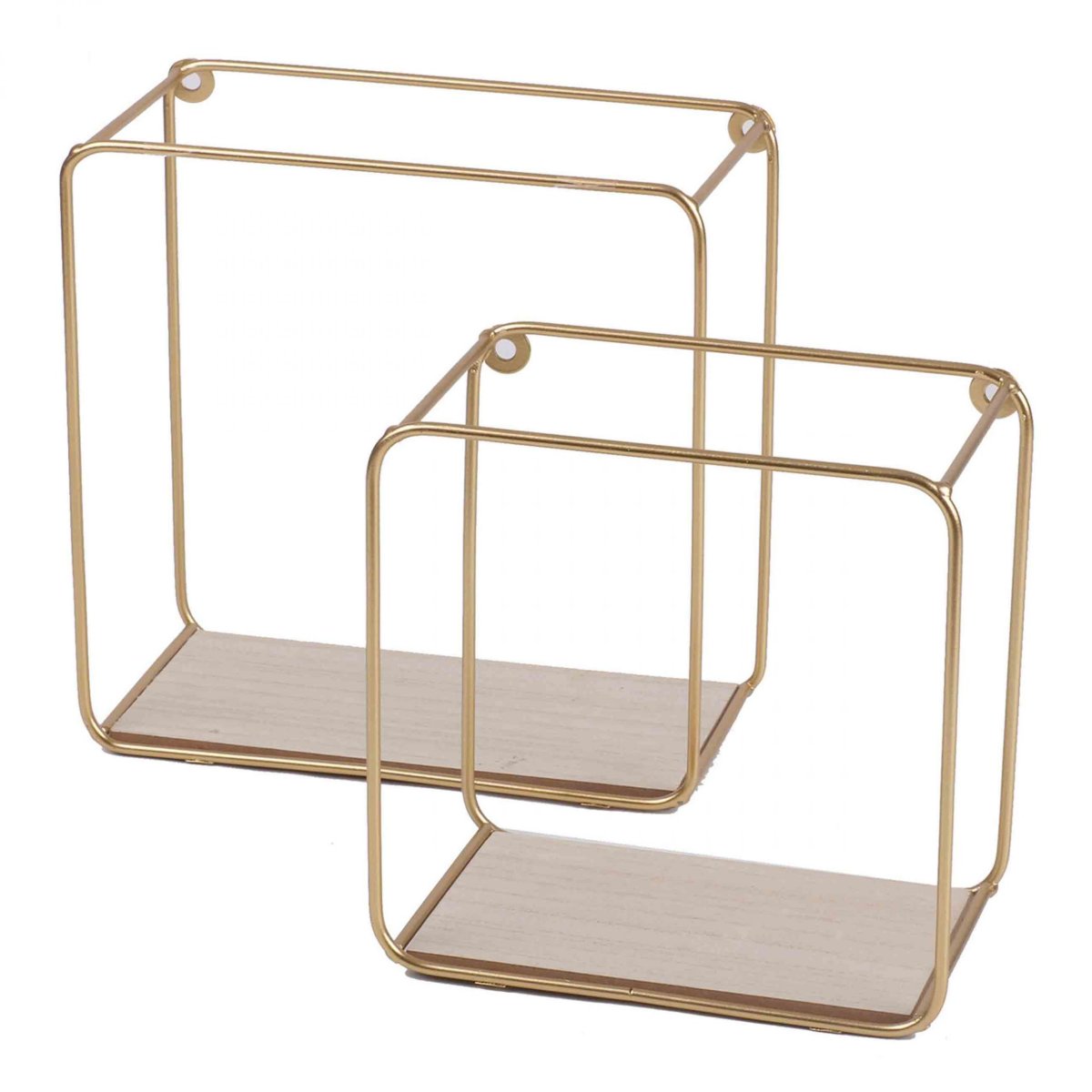 Lot de 2 étagères en métal carrée 20×20 dorées – Image 2