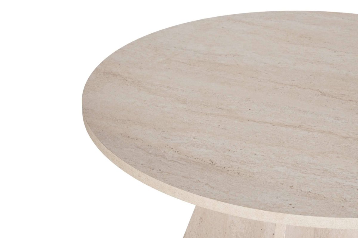 Table de salle à manger rond D120 effet travertin – Image 3