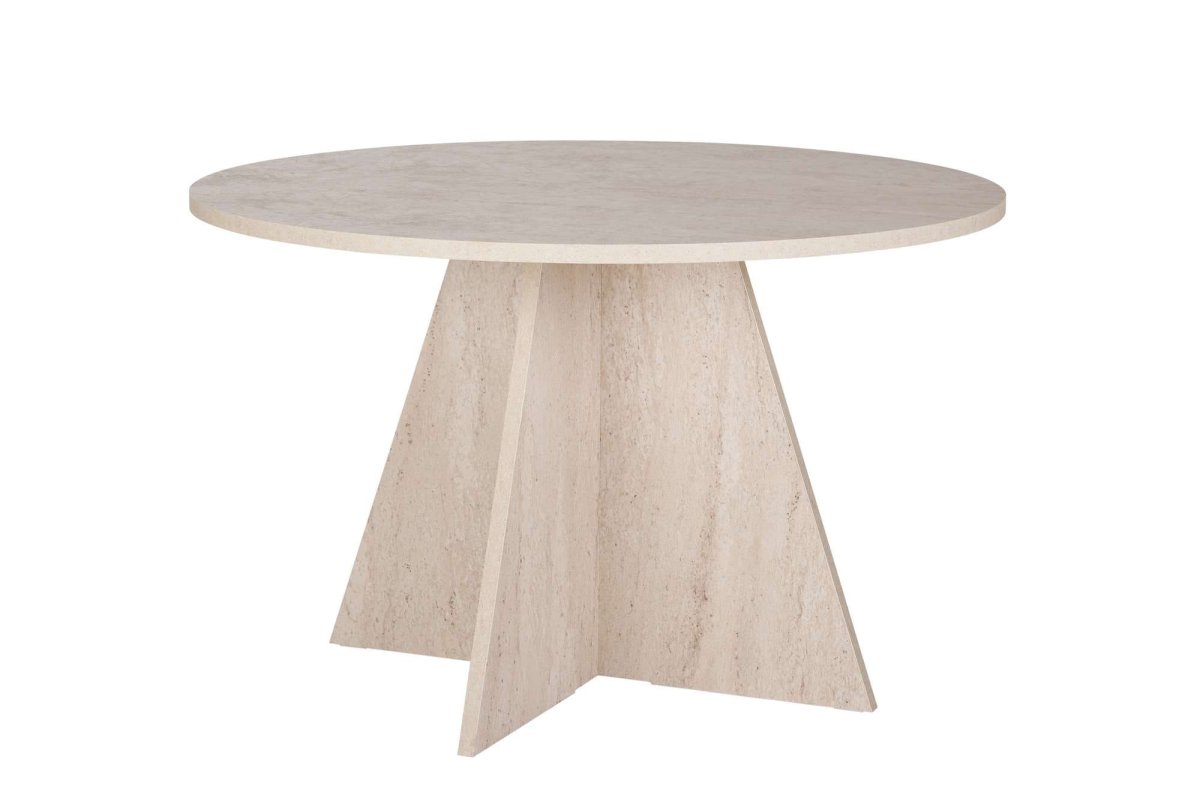 Table de salle à manger rond D120 effet travertin – Image 6