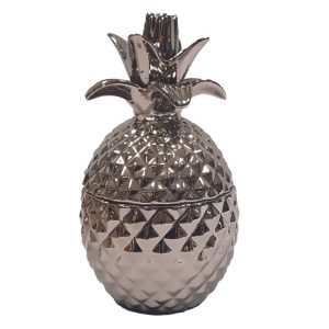 Boite ananas argentée H23