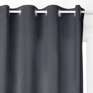 Rideau occultant velours gris 140×260 (vendu par 1)