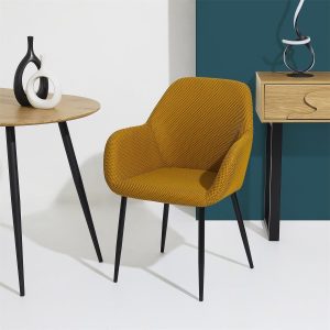 Fauteuil en tissus ocre