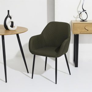 Fauteuil en tissus kaki