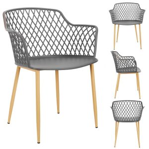 Lot de 4 fauteuils d’extérieur/jardin gris (Marketplace)