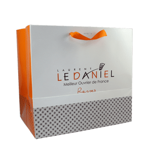 Sac papier luxe pelliculé brillant pour chocolatier