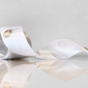Ruban personnalisé blanc satiné
