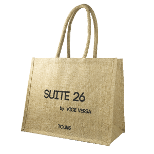 Sac en toile de jute personnalisé pour boutique de vêtements