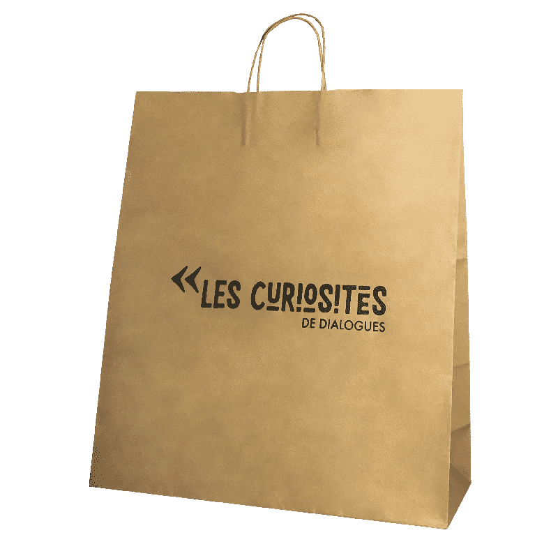 Sac Kraft brun poignées torsadées personnalisé – Image 2