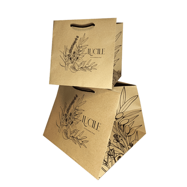 Sac luxe kraft brun pâtisserie fine