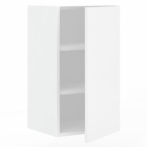 Meuble haut 1 porte L40 x H70 x P33 – Blanc laqué mat – meuble livré monté