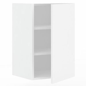 Meuble haut 1 porte L60 x H70 x P33 – Blanc laqué mat – meuble livré monté