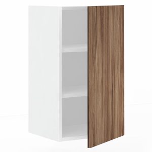 Meuble haut 1 porte L40 x H70 x P33 – Bois foncé mélaminé – meuble livré monté