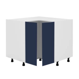 Meuble bas d’angle L93 x H85 x P93 – Bleu Pantone laqué mat – meuble livré monté