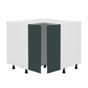 Meuble bas d’angle L93 x H85 x P93 – Vert Pantone laqué mat – meuble livré monté