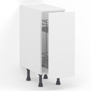 Meuble bas range épice L30 x H85 x P58 – Blanc laqué mat – meuble livré monté