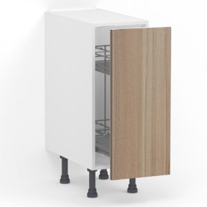 Meuble bas range épice L30 x H85 x P58 – Bois clair mélaminé – meuble livré monté