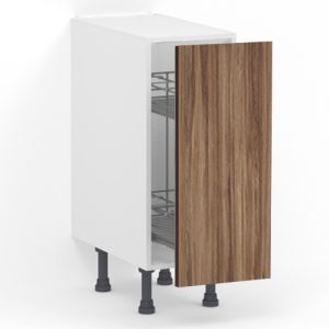 Meuble bas range épice L30 x H85 x P58 – Bois foncé mélaminé – meuble livré monté
