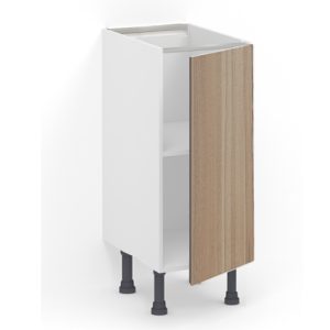 Meuble bas 1 porte L30 x H85 x P58 – Bois clair mélaminé – meuble livré monté