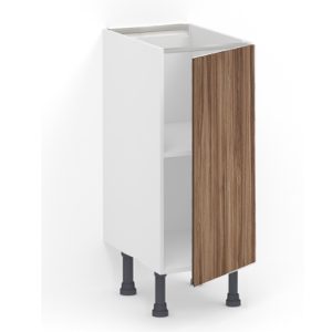 Meuble bas 1 porte L30 x H85 x P58 – Bois foncé mélaminé – meuble livré monté