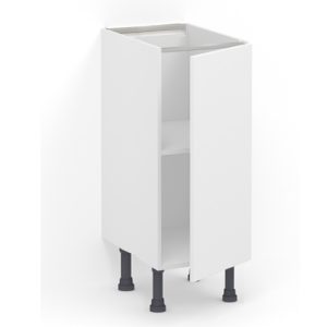Meuble bas 1 porte L30 x H85 x P58 – Blanc laqué mat – meuble livré monté