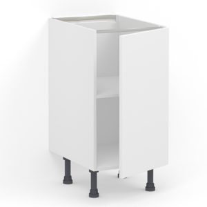 Meuble bas 1 porte L40 x H85 x P58 – Blanc mélaminé mat – meuble livré monté