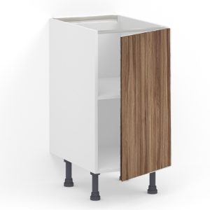 Meuble bas 1 porte L40 x H85 x P58 – Bois foncé mélaminé – meuble livré monté