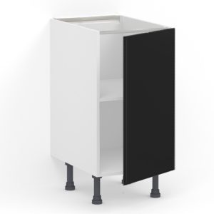 Meuble bas 1 porte L40 x H85 x P58 – Noir laqué mat – meuble livré monté