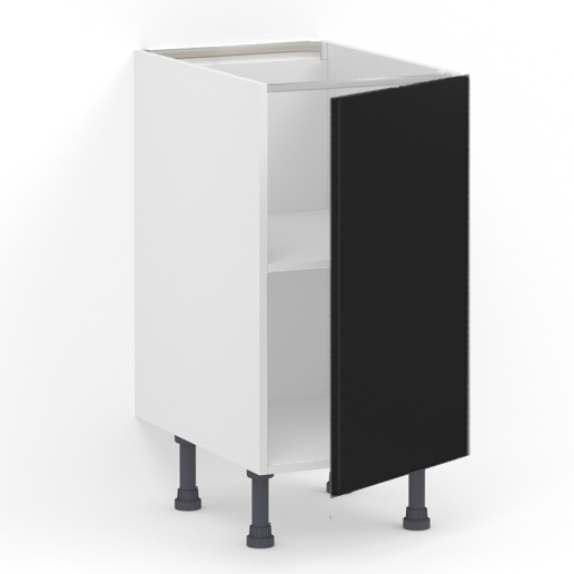 Meuble bas 1 porte L40 x H85 x P58 – Noir laqué mat – meuble livré monté – Image 2