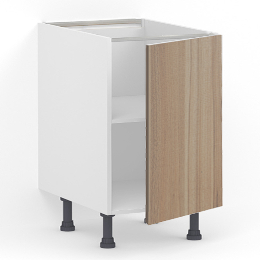 Meuble bas 1 porte L60 x H85 x P58 – Bois clair mélaminé – meuble livré monté – Image 2