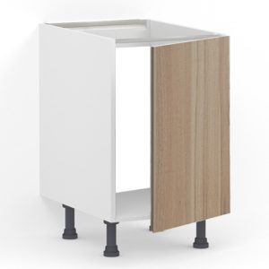 Meuble bas 1 porte L60 x H85 x P58 – Evier – Bois clair mélaminé – meuble livré monté
