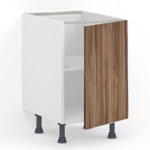 Meuble bas 1 porte L60 x H85 x P58 – Bois foncé mélaminé – meuble livré monté