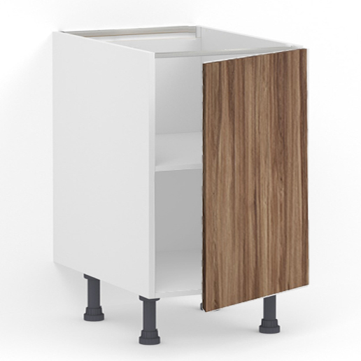 Meuble bas 1 porte L60 x H85 x P58 – Bois foncé mélaminé – meuble livré monté – Image 2