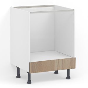 Meuble bas 1 porte L60 x H85 x P58 – Four – Bois clair mélaminé – meuble livré monté