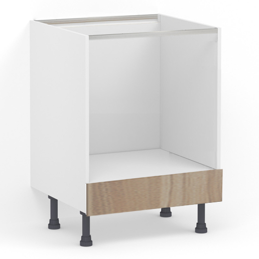 Meuble bas 1 porte L60 x H85 x P58 – Four – Bois clair mélaminé – meuble livré monté