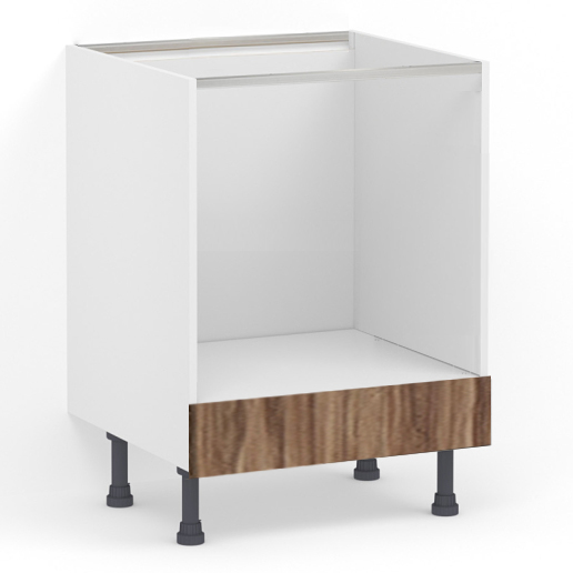 Meuble bas 1 porte L60 x H85 x P58 – Four – Bois foncé mélaminé – meuble livré monté – Image 2