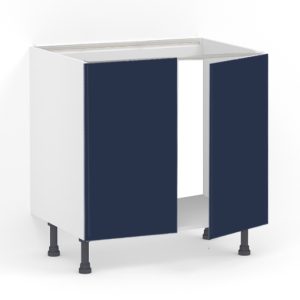 Meuble bas 2 portes L80 x H85 x P58 – Evier – Bleu Pantone laqué mat – meuble livré monté