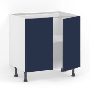Meuble bas 2 portes L80 x H85 x P58 – Bleu Pantone laqué mat – meuble livré monté