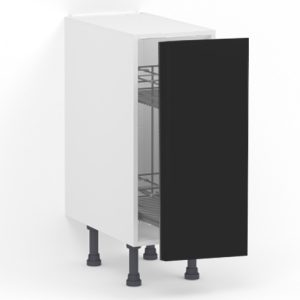 Meuble bas range épice L30 x H85 x P58 – Noir mélaminé mat
