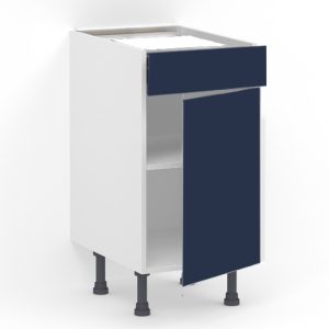Meuble bas 1 tiroir (Sans amortie) + 1 porte L40 x H85 x P58 – Bleu Pantone laqué mat – meuble livré monté