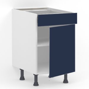 Meuble bas 1 tiroir (Soft Close) + 1 porte L60 x H85 x P58 – Bleu Pantone laqué mat – meuble livré monté